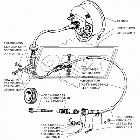 130-3802042 Направляющая гибкого вала спидометра ЗИЛ